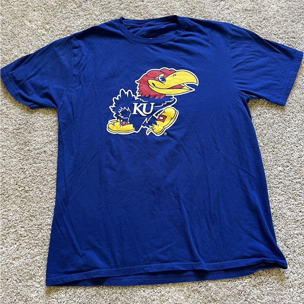 Kansas Jayhawks Men’s Fanatics Blue #1 Dad T-Shirt Size M Father’s Day